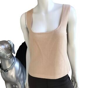 NEW St. John Classic Beige Wool Rayon Sleeveless Top Women's Size M NWT $240